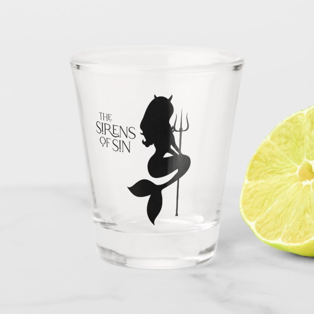 Verre A Shot Les sirènes du logo du péché v2 (Devant)
