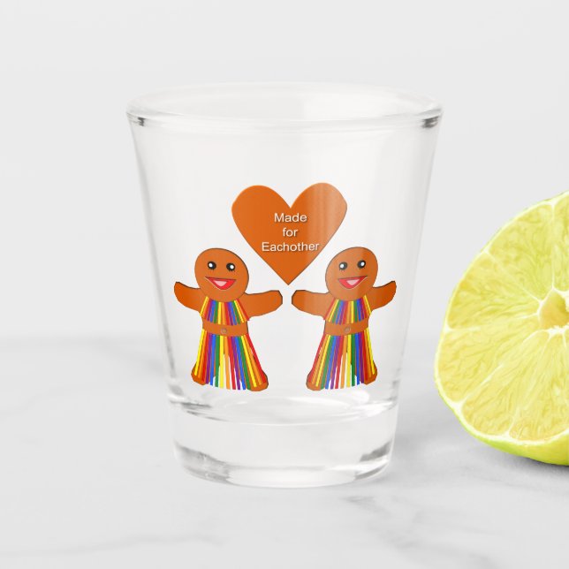 Verre A Shot Lesbienne Noël pain d'épices Couple dames (Devant)