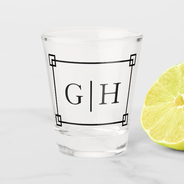 Verre A Shot Lettres classiques modernes de cadre et de (Devant)