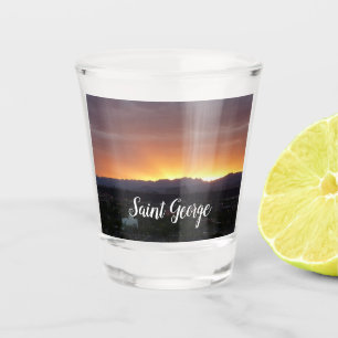 Verre A Shot Lever de soleil sur le paysage de St. George Utah