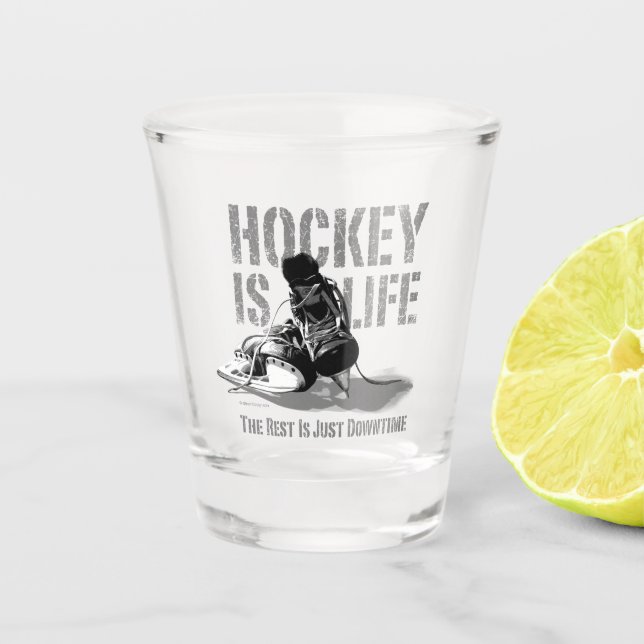Verre A Shot L'hockey est la vie (Devant)