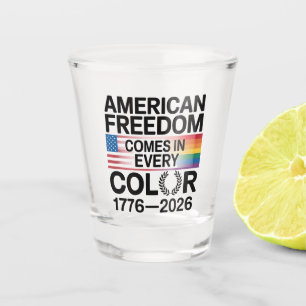 Verre A Shot Liberté américaine de toutes les couleurs LGBTQ
