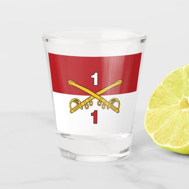 Verre A Shot Ligne directrice de cavalerie rouge et blanc (Devant)