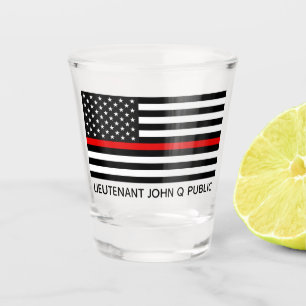 Verre A Shot Ligne rouge mince faite sur commande drapeau