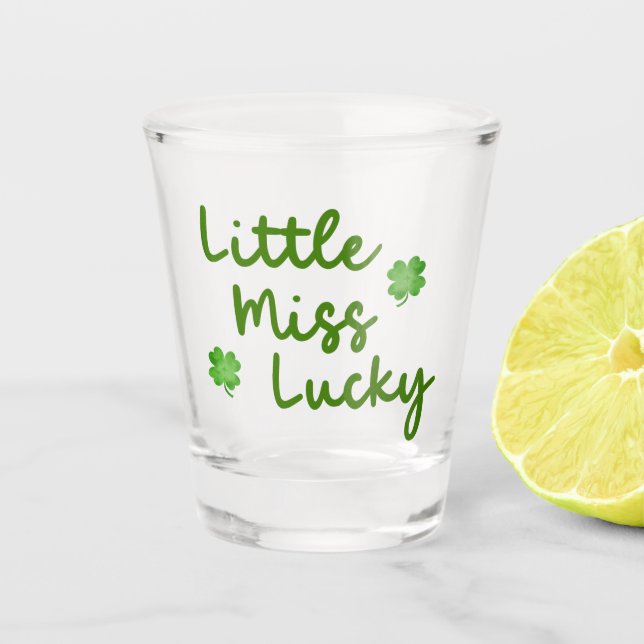Verre A Shot Little Miss Lucky St Patrick's Day Green (Devant)