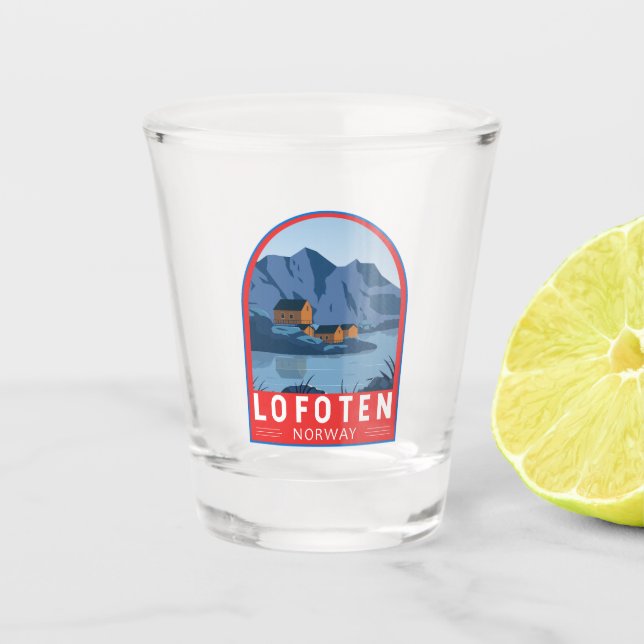 Verre A Shot Lofoten Norvège Travel Art Vintage (Devant)
