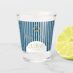 Verre A Shot Logo de mariage Ancre Dorée Demoiselle d'Honneur N