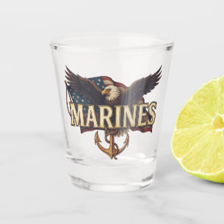 Verre A Shot Logo Emblème Vétéran du Corps des Marines