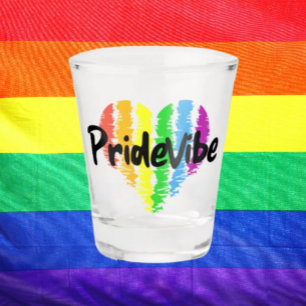 Verre A Shot Logo PrideVibe Cœur Arc-en-ciel