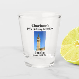 Verre A Shot Londres Angleterre Big Ben Anniversaire Fête Voyag