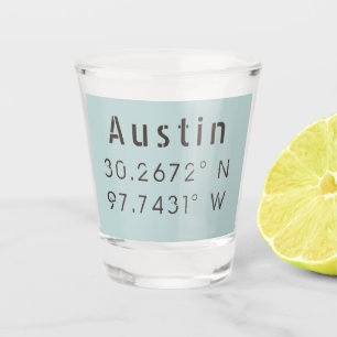 Verre A Shot Longitude de la latitude d'Austin