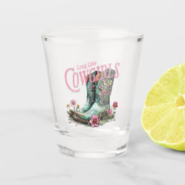 Verre A Shot Longue Vie Cowgirls Floral Cowboy Boots