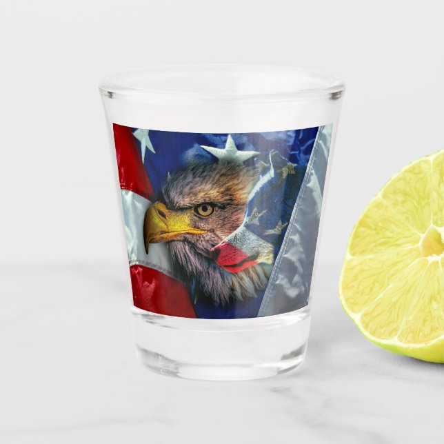 Verre A Shot Loup d'aigle patriotique américain (Devant)