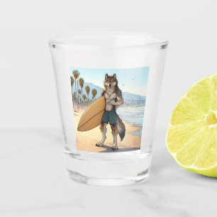 Verre A Shot Loup surfeur