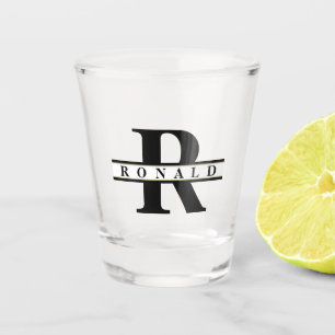 Verre A Shot Lourd Gras Monogramme Noir/Or ID613