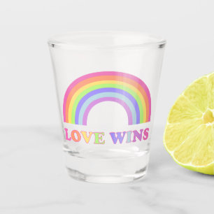 Verre A Shot Love Wins - LGBTQ / Gay pride Rainbow