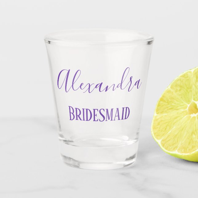 Verre A Shot Lovely Lavender Bridesmaid Keepsaké (Devant)
