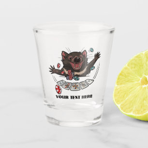 Verre A Shot Lucky Tasmanian Devil Royal Flush Poker Cartoon
