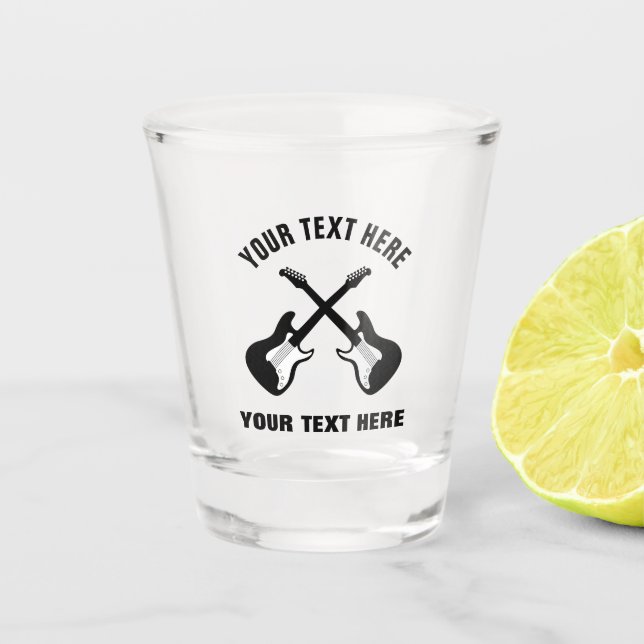 Verre A Shot Lunettes de vue personnalisées avec logo de guitar (Devant)