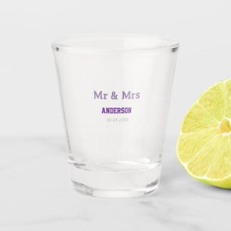 Verre A Shot M. et Mme ajoutent une date simple élégante nom de