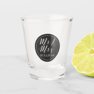Verre A Shot M. et Mme Mariage élégant monogrammed