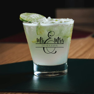 Verre A Shot M. et Mme Newlyhed Couple Gifts