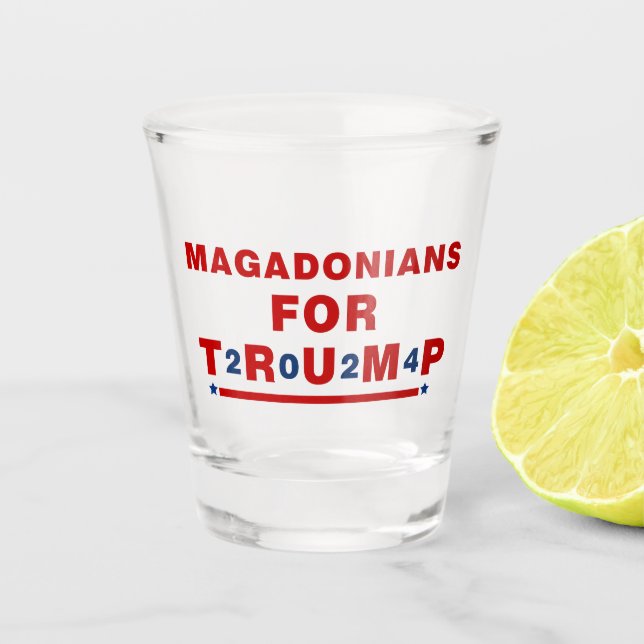 Verre A Shot Magadoniens pour Trump 2024 Red Blue Star (Devant)