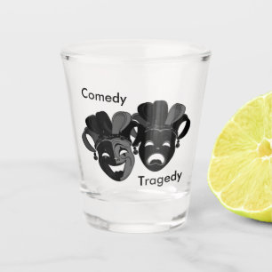 Verre A Shot Magnifique Comédie et Tragédie Masques Théâtres