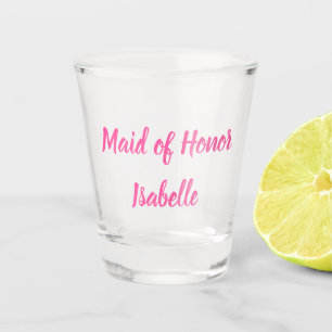 Verre A Shot Maid of Honor rose Personnalisé Nom Cadeaux Mariag