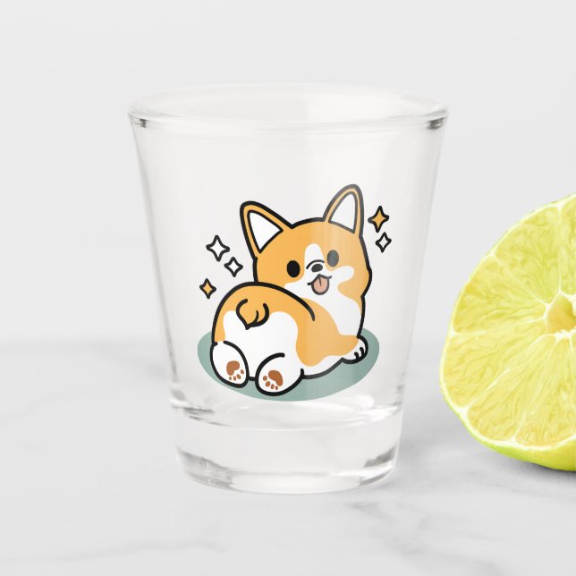 Verre A Shot Mais d'abord, Nappons - mignon Caricature à bouton (Devant)