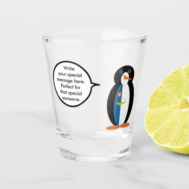 Verre A Shot Manchot d'Azores parlant personnalisé  (Devant)