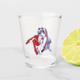 Verre A Shot Manga américain Neko Chatte Féline Kawaii Anime