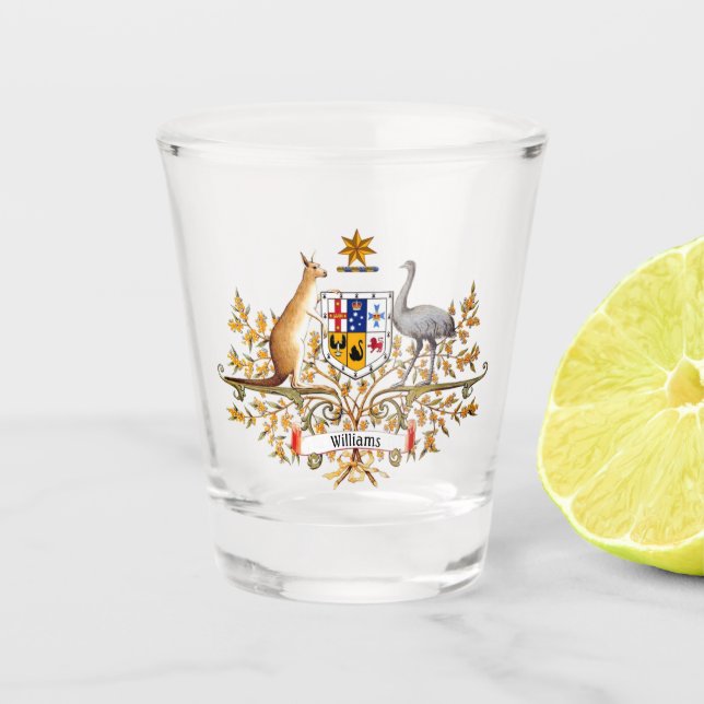 Verre A Shot Manteau des bras australien votre texte (Devant)