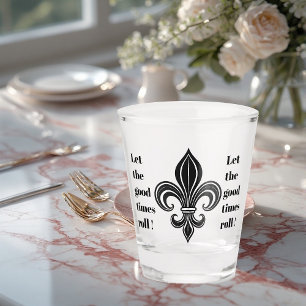 Verre A Shot Mardi Gras Fleur-de-lis Laissez les bons temps rou