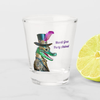Verre A Shot Mardi Gras Steampunk Party Animal Alligator