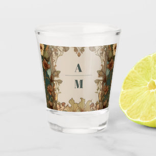 Verre A Shot Mariage Art Nouveau Flore Vintage 