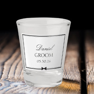 Verre A Shot Mariage classique personnalisé Salle Bowtie simple
