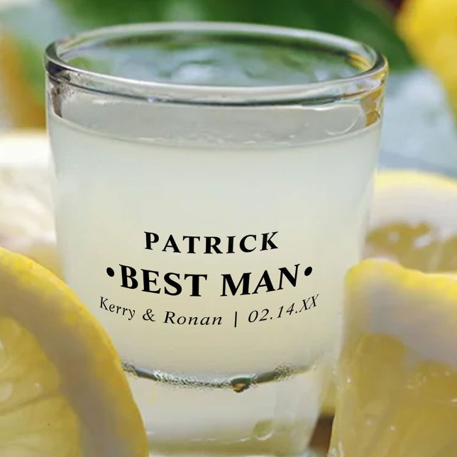 Verre A Shot Mariage Date et noms Meilleur homme Personnalisé (Créateur téléchargé)