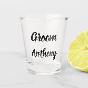 Verre A Shot Mariage de cadeaux de Groom Black and White Custom