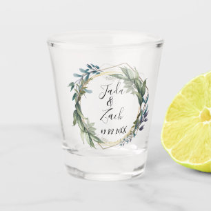 Verre A Shot Mariage de couronne botanique feutré élégant