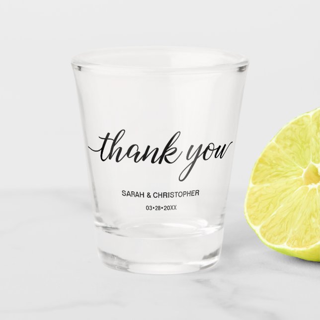Verre A Shot Mariage de script Merci personnalisé (Devant)