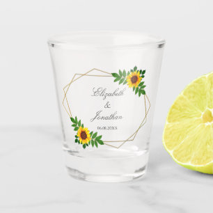 Verre A Shot Mariage géométrique tournesol