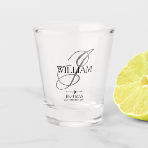 Verre A Shot Mariage Meilleur Homme Cadeau Monogramme + Nom Élé
