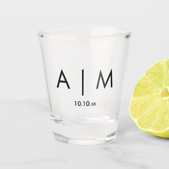 Verre A Shot Mariage monogramme (Devant)