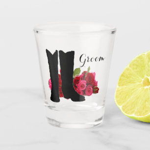 Verre A Shot Mariage occidental Bottes de Cowboy et salle Rose