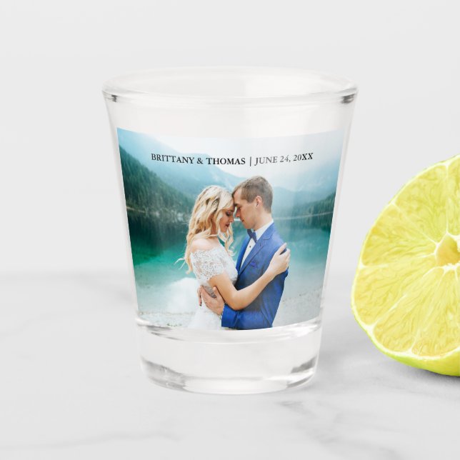 Verre A Shot Mariage personnalisé de photo de couples (Devant)