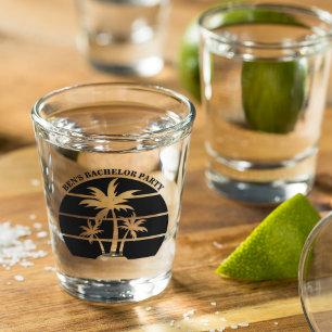 Verre A Shot Mariage sur l'île de célibataire de plage Garçons 