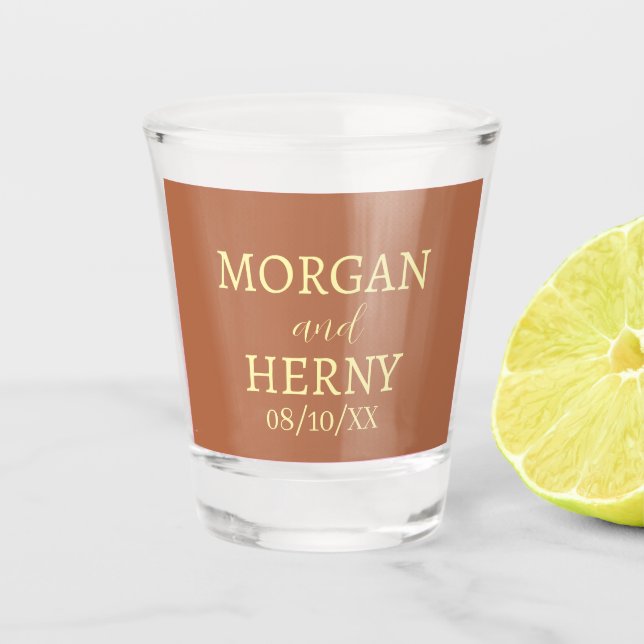 VERRE A SHOT  MARIAGE SUR MESURE MODERNE ÉLÉGANT NOM  (Devant)