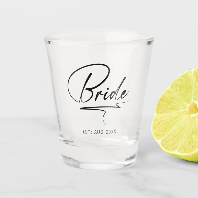 Verre A Shot Mariée de calligraphie moderne ID1025 (Devant)