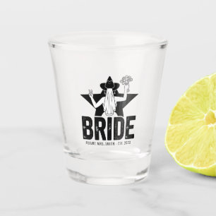 Verre A Shot Mariée Minimaliste Florale
